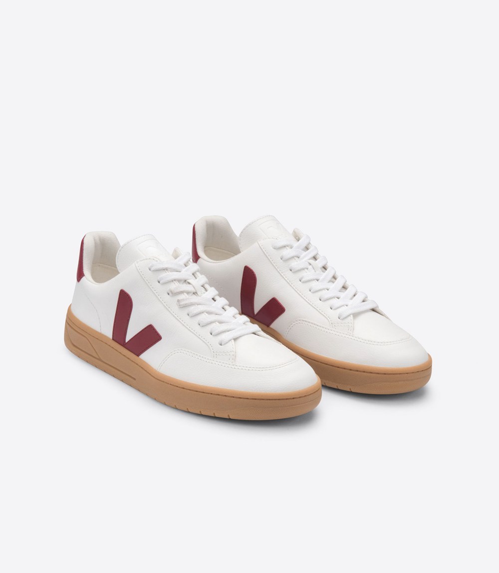 Veja Trainers Mens White - V-12 Leather - QHRZ-94280